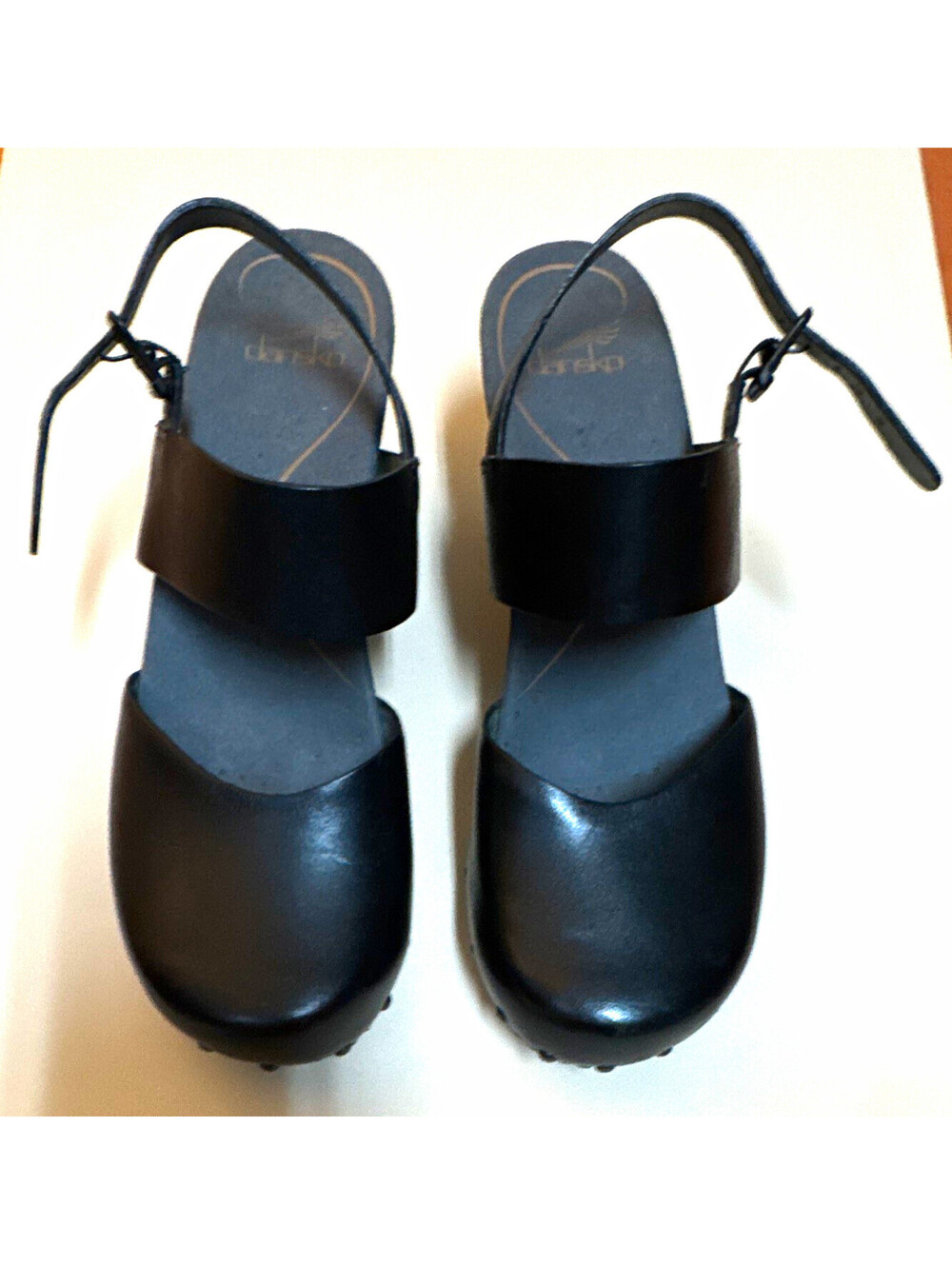 Dansko Women’s Black Leather Mary Jane Block Heel Ankle Strap Buckle US 9 EU 40